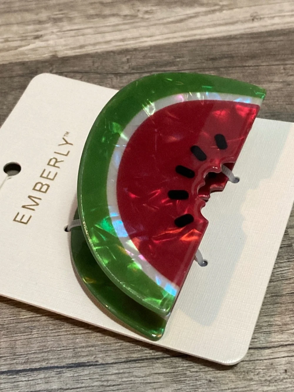 Iridescent watermelon hairclip